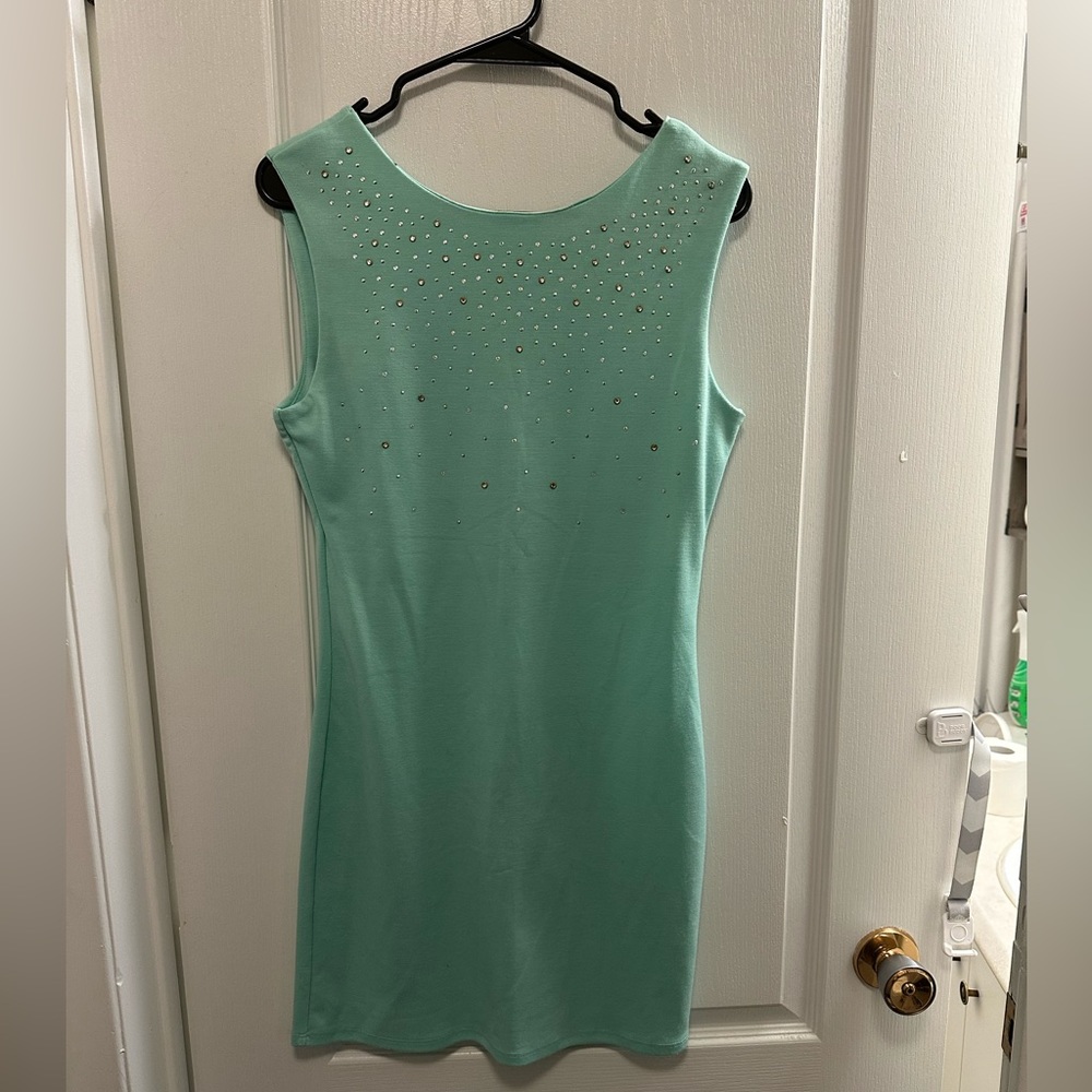 Body-con dress with rinestones